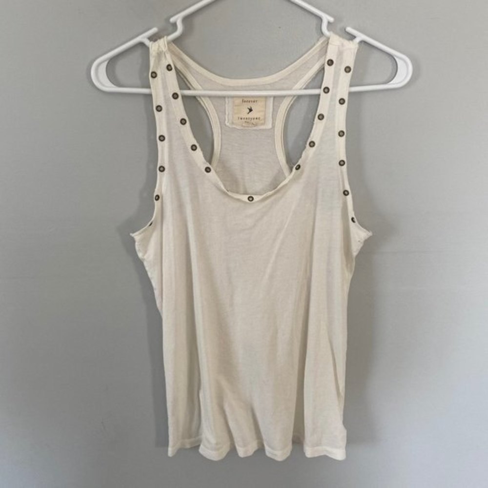 Forever 21 F21 cream grommet racerback tank grunge small